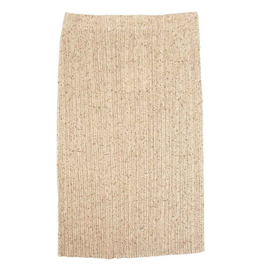 PLEATS PLEASE プリーツプリーズ イッセイミヤケ PP84-JK412 プリーツ加工 転写 総柄 スカート ベージュ系 3【美品】【中古】