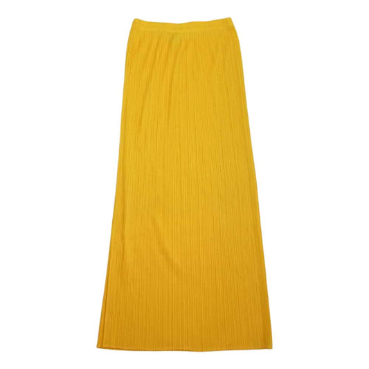 PLEATS PLEASE プリーツプリーズ イッセイミヤケ PP61-JG213 プリーツ加工 ロング スカート イエロー系 2【美品】【中古】