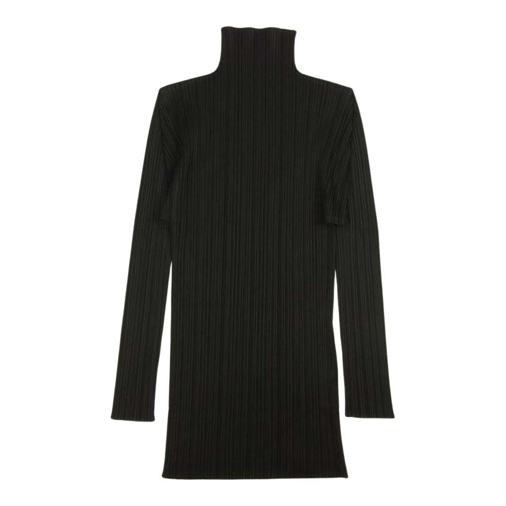 PLEATS PLEASE プリーツプリーズ イッセイミヤケ PP04-JK604 プリーツ加工 ハイネック 長袖カットソー ブラック系 3【美品】【中古】