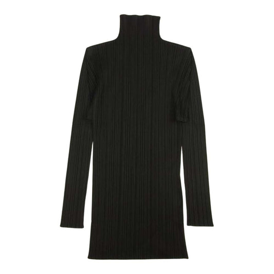 PLEATS PLEASE プリーツプリーズ イッセイミヤケ PP04-JK604 プリーツ加工 ハイネック 長袖カットソー ブラック系 3【美品】【中古】