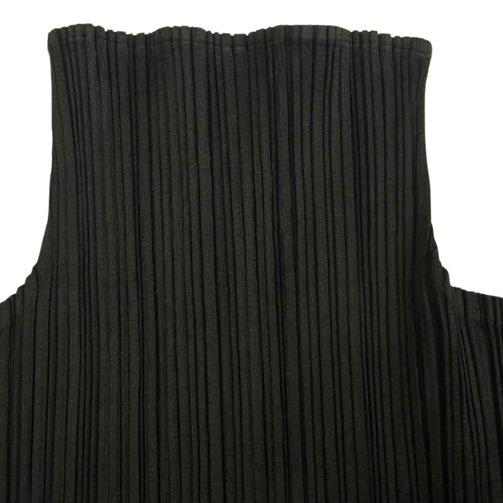 PLEATS PLEASE プリーツプリーズ イッセイミヤケ PP04-JK604 プリーツ加工 ハイネック 長袖カットソー ブラック系 3【美品】【中古】