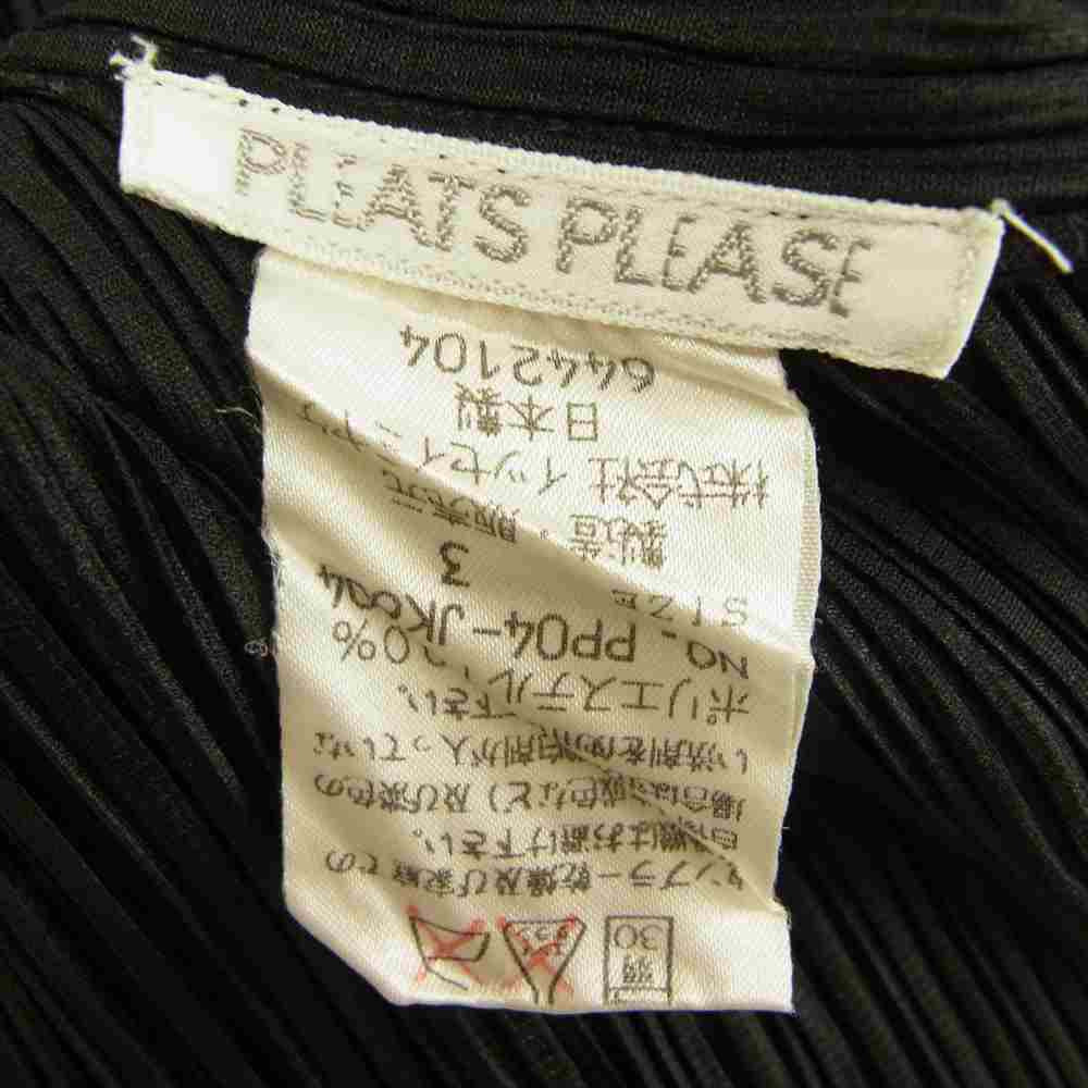 PLEATS PLEASE プリーツプリーズ イッセイミヤケ PP04-JK604 プリーツ加工 ハイネック 長袖カットソー ブラック系 3【美品】【中古】