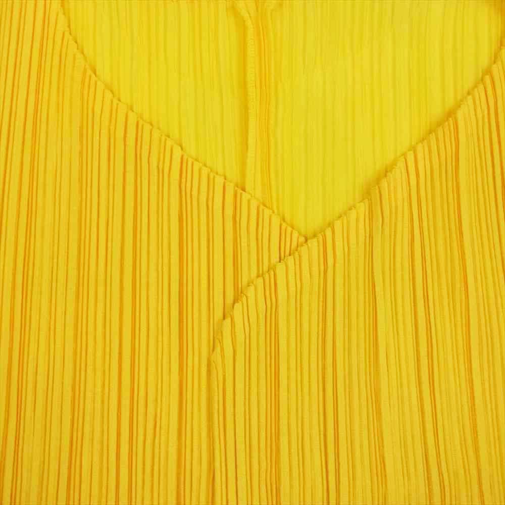 PLEATS PLEASE プリーツプリーズ イッセイミヤケ PP61-JD223 プリーツ加工 ボタンレス カーディガン イエロー系 3【美品】【中古】