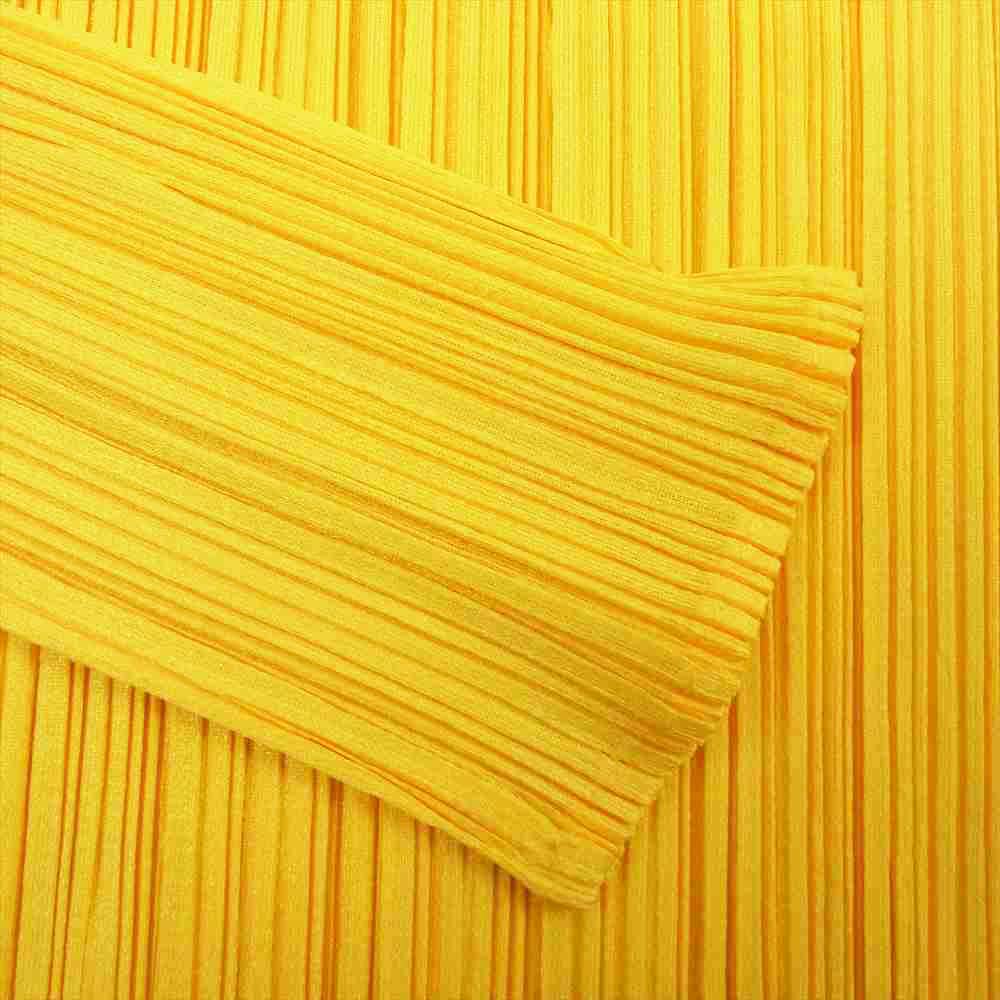 PLEATS PLEASE プリーツプリーズ イッセイミヤケ PP61-JD223 プリーツ加工 ボタンレス カーディガン イエロー系 3【美品】【中古】