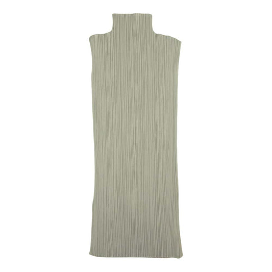 PLEATS PLEASE プリーツプリーズ イッセイミヤケ PP72-JK603 プリーツ加工 サイドスリット ボトルネック ノースリーブ グレー系 3【美品】【中古】
