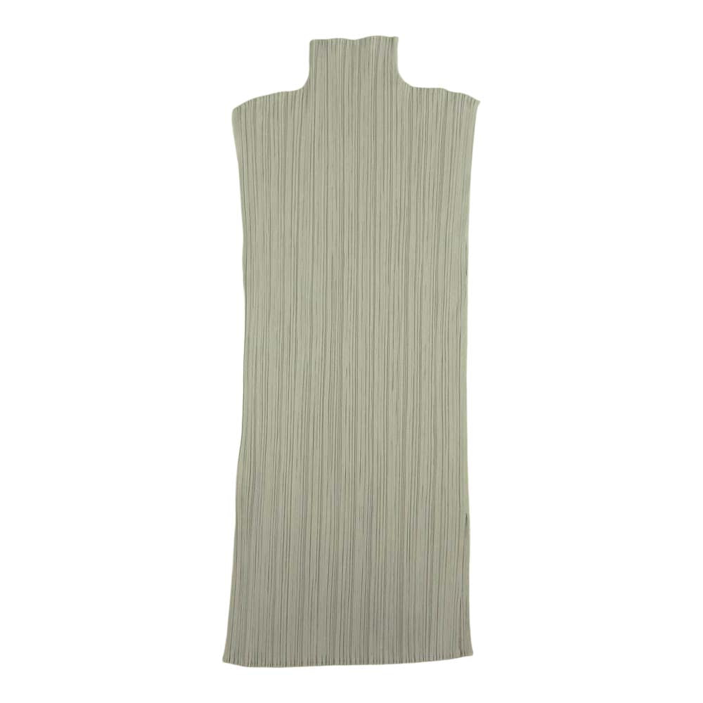 PLEATS PLEASE プリーツプリーズ イッセイミヤケ PP72-JK603 プリーツ加工 サイドスリット ボトルネック ノースリーブ グレー系 3【美品】【中古】