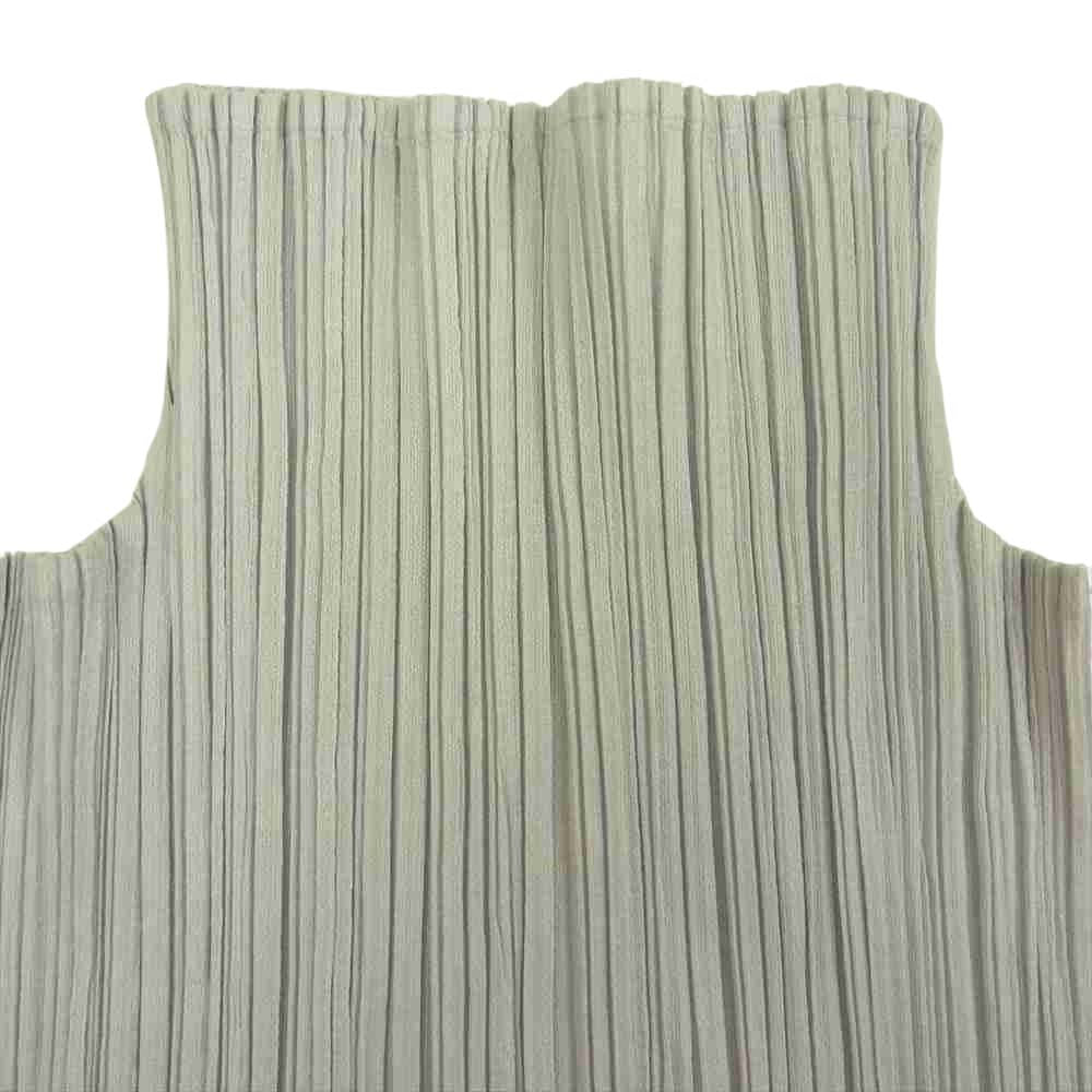 PLEATS PLEASE プリーツプリーズ イッセイミヤケ PP72-JK603 プリーツ加工 サイドスリット ボトルネック ノースリーブ グレー系 3【美品】【中古】