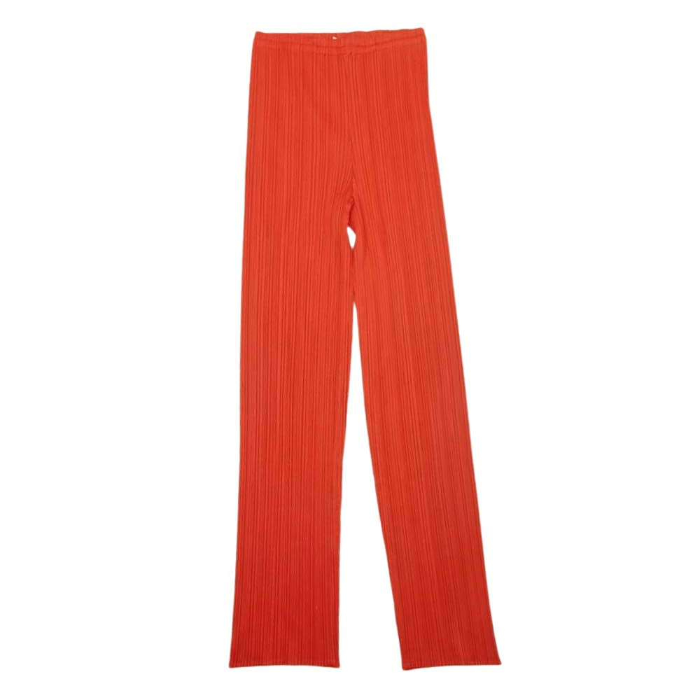 PLEATS PLEASE プリーツプリーズ イッセイミヤケ PP04-JF609 プリーツ加工 ストレート パンツ レッド系 3【美品】【中古】