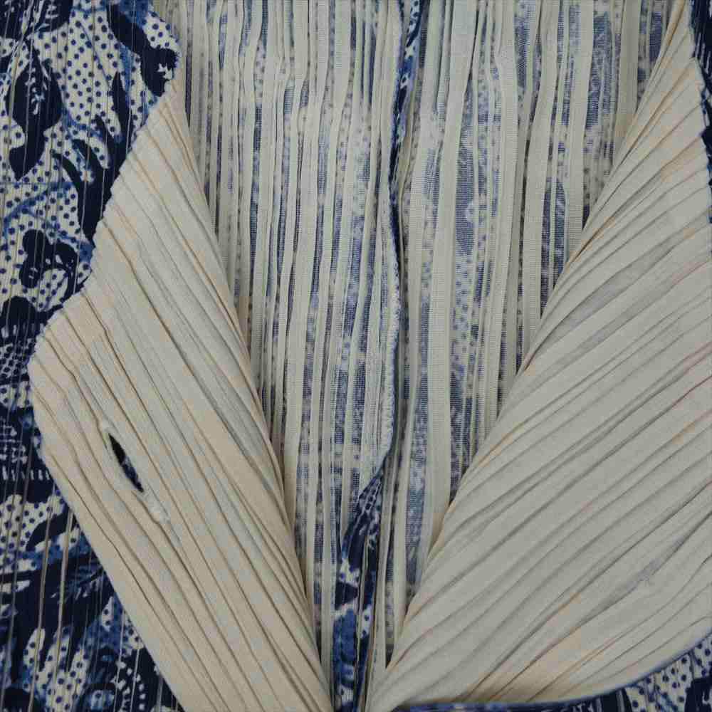 PLEATS PLEASE プリーツプリーズ イッセイミヤケ イッセイミヤケ ISSEY MIYAKE PP72JE838 プリーツ加工 フラワー 花柄 転写 ベスト ブルー系 3【美品】【中古】