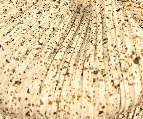 PLEATS PLEASE プリーツプリーズ イッセイミヤケ PP84-JK404 プリーツ加工 転写 総柄 ボトルネック 七分袖 カットソー ベージュ系 2【美品】【中古】