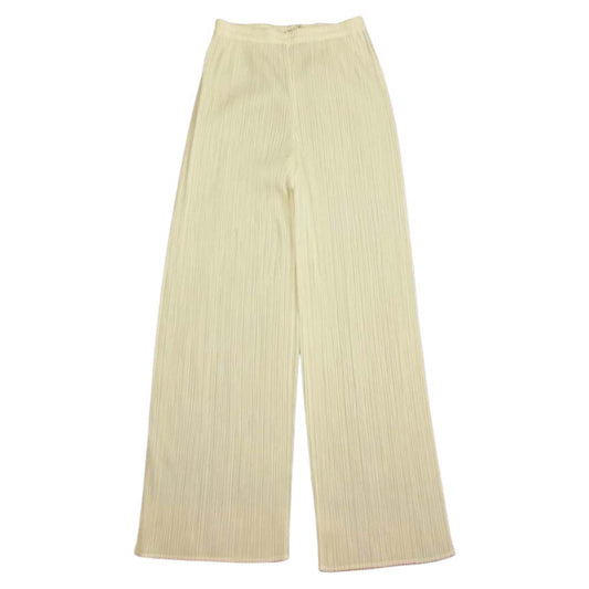 PLEATS PLEASE プリーツプリーズ イッセイミヤケ P62-JF343 プリーツ加工 ストレート パンツ ホワイト系 3【中古】