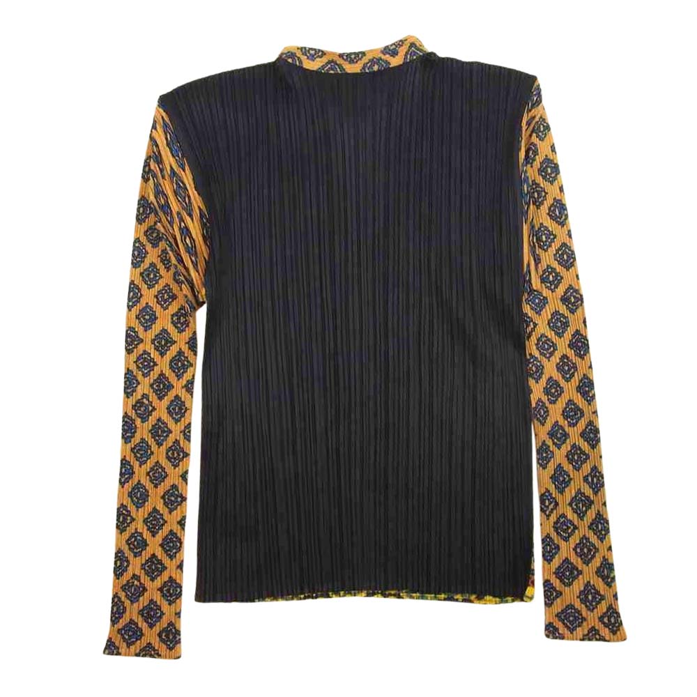 PLEATS PLEASE プリーツプリーズ イッセイミヤケ PP84-JK964 プリーツ加工 エスニック柄 切替 プルオーバー ブラウス【美品】【中古】