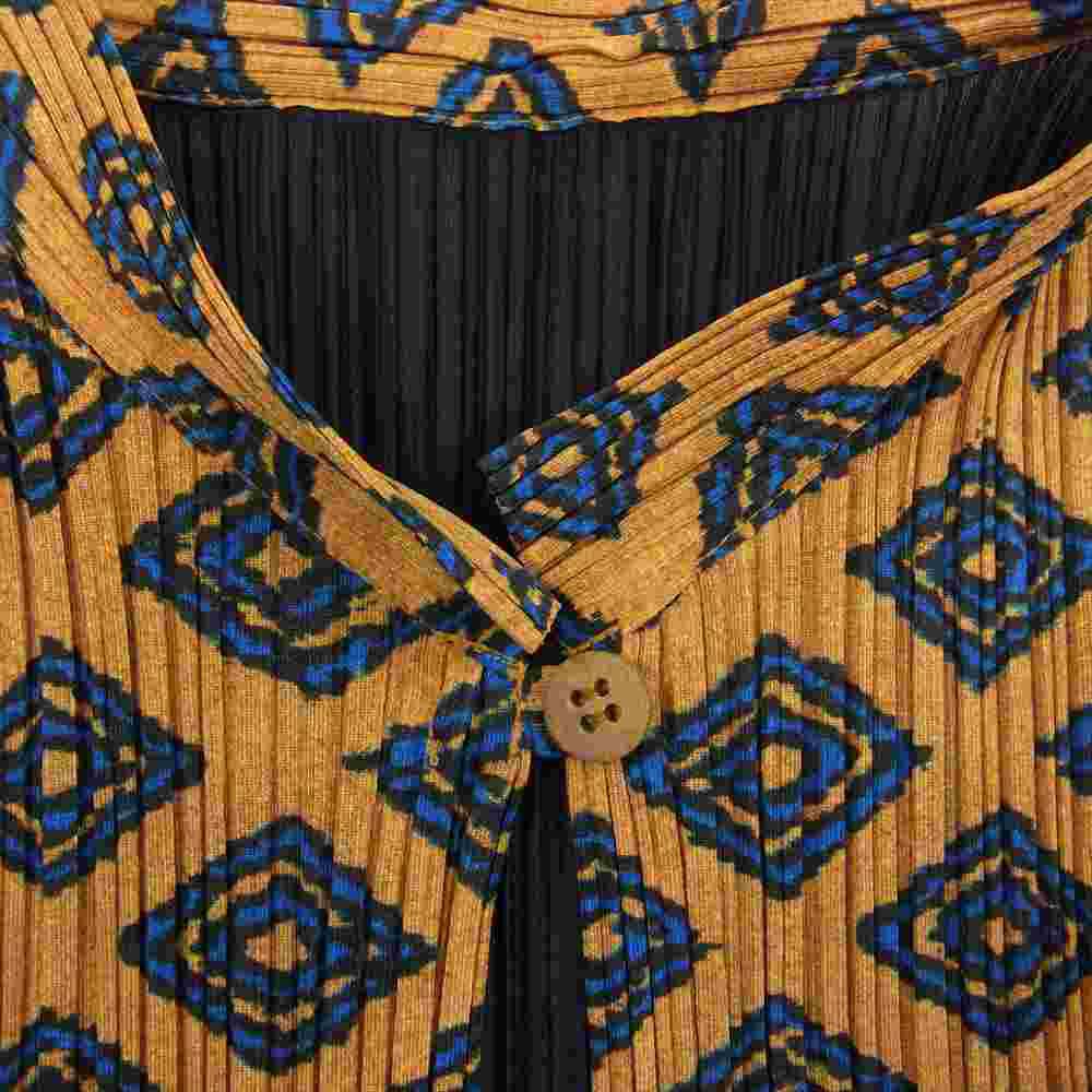 PLEATS PLEASE プリーツプリーズ イッセイミヤケ PP84-JK964 プリーツ加工 エスニック柄 切替 プルオーバー ブラウス【美品】【中古】