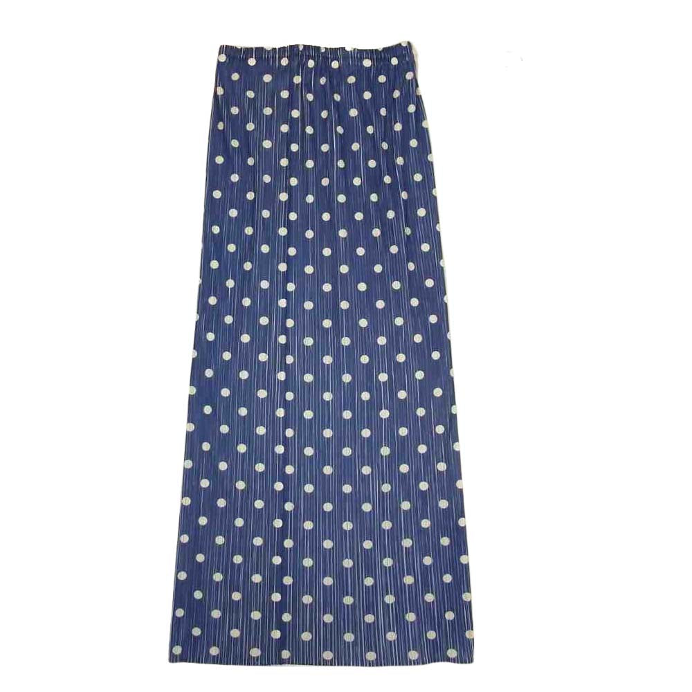 PLEATS PLEASE プリーツプリーズ イッセイミヤケ PP72-JG713 プリーツ加工 ドット柄 ロングスカート ブルー系 2【美品】【中古】