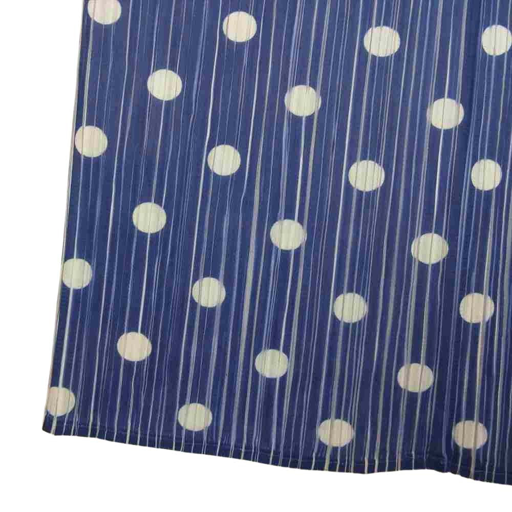 PLEATS PLEASE プリーツプリーズ イッセイミヤケ PP72-JG713 プリーツ加工 ドット柄 ロングスカート ブルー系 2【美品】【中古】