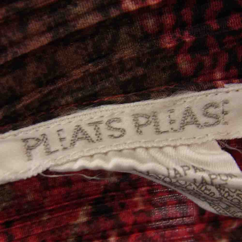 PLEATS PLEASE プリーツプリーズ イッセイミヤケ PP94-JK561 プリーツ加工 チェック柄 チュニック シャツ レッド系【美品】【中古】