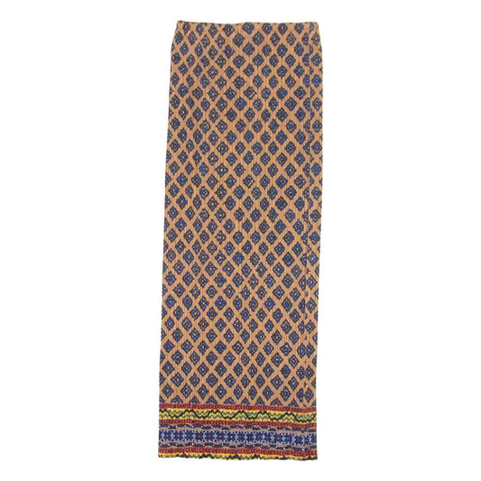 PLEATS PLEASE プリーツプリーズ イッセイミヤケ PP86-JG913 プリーツ加工 エスニック柄 ロングスカート ベージュ系 ブルー系 3【美品】【中古】