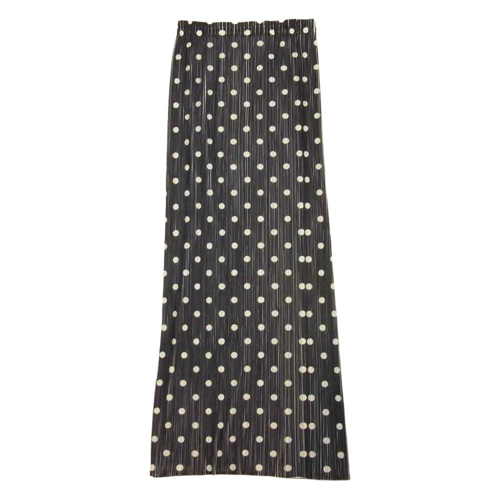 PLEATS PLEASE プリーツプリーズ イッセイミヤケ PP72-JG713 プリーツ加工 ドット柄 ロングスカート ブラック系 2【美品】【中古】