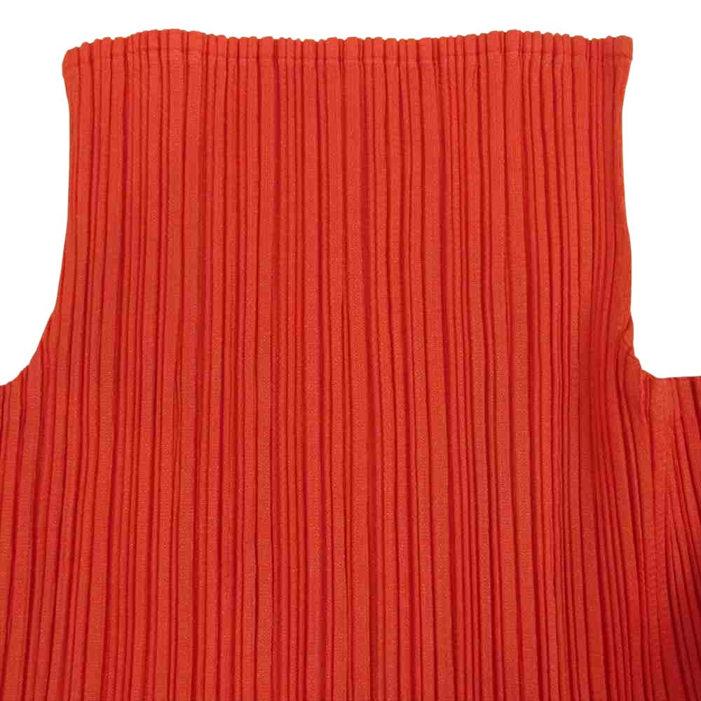 PLEATS PLEASE プリーツプリーズ イッセイミヤケ PP04-JH632 プリーツ加工 ボトルネック 長袖 ワンピース レッド系 2【美品】【中古】