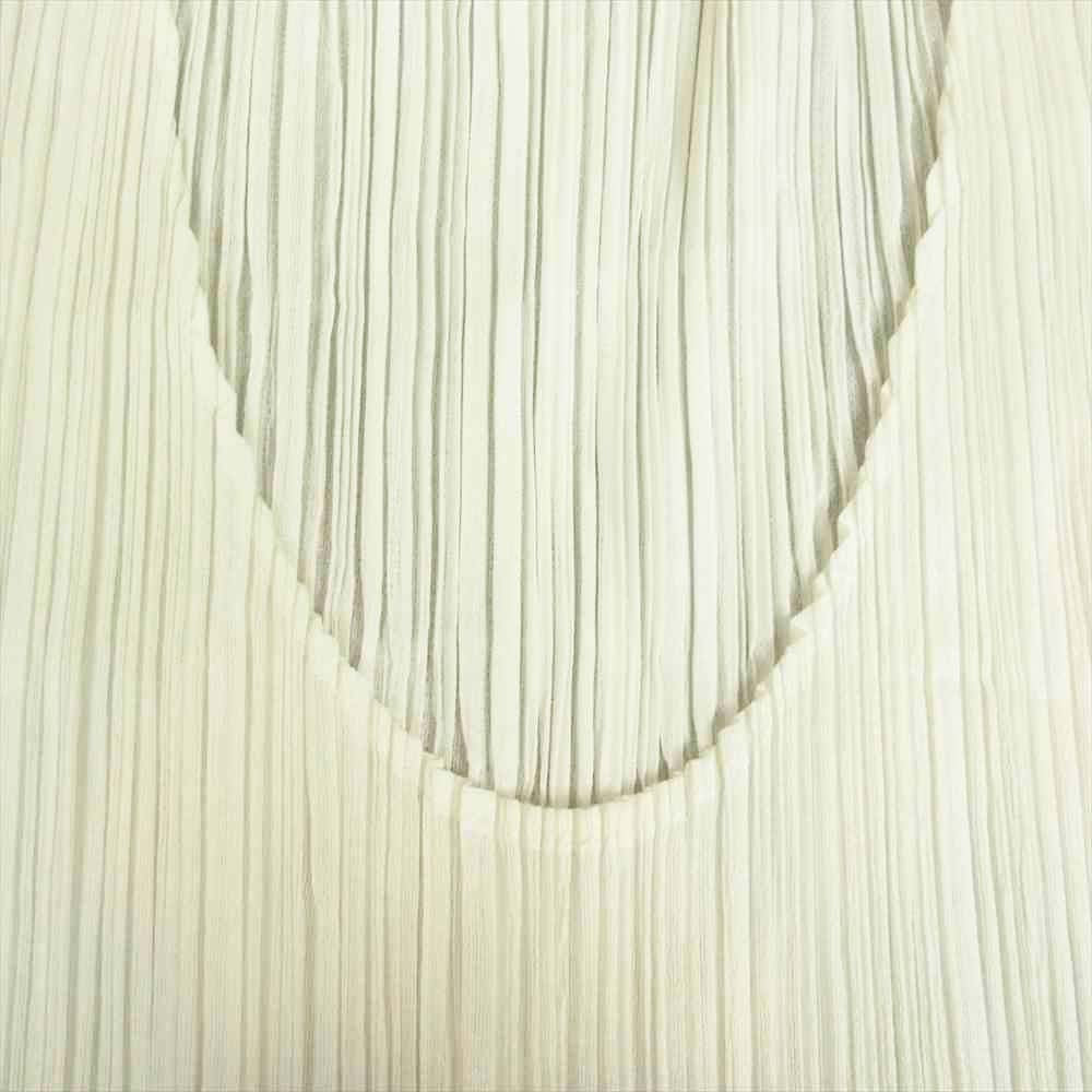 PLEATS PLEASE プリーツプリーズ イッセイミヤケ PP91-JH071 プリーツ加工 サイドスリット ノースリーブ マキシ丈 ワンピース ホワイト系 4【中古】