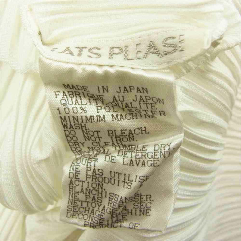 PLEATS PLEASE プリーツプリーズ イッセイミヤケ PP91-JH071 プリーツ加工 サイドスリット ノースリーブ マキシ丈 ワンピース  ホワイト系 4【中古】