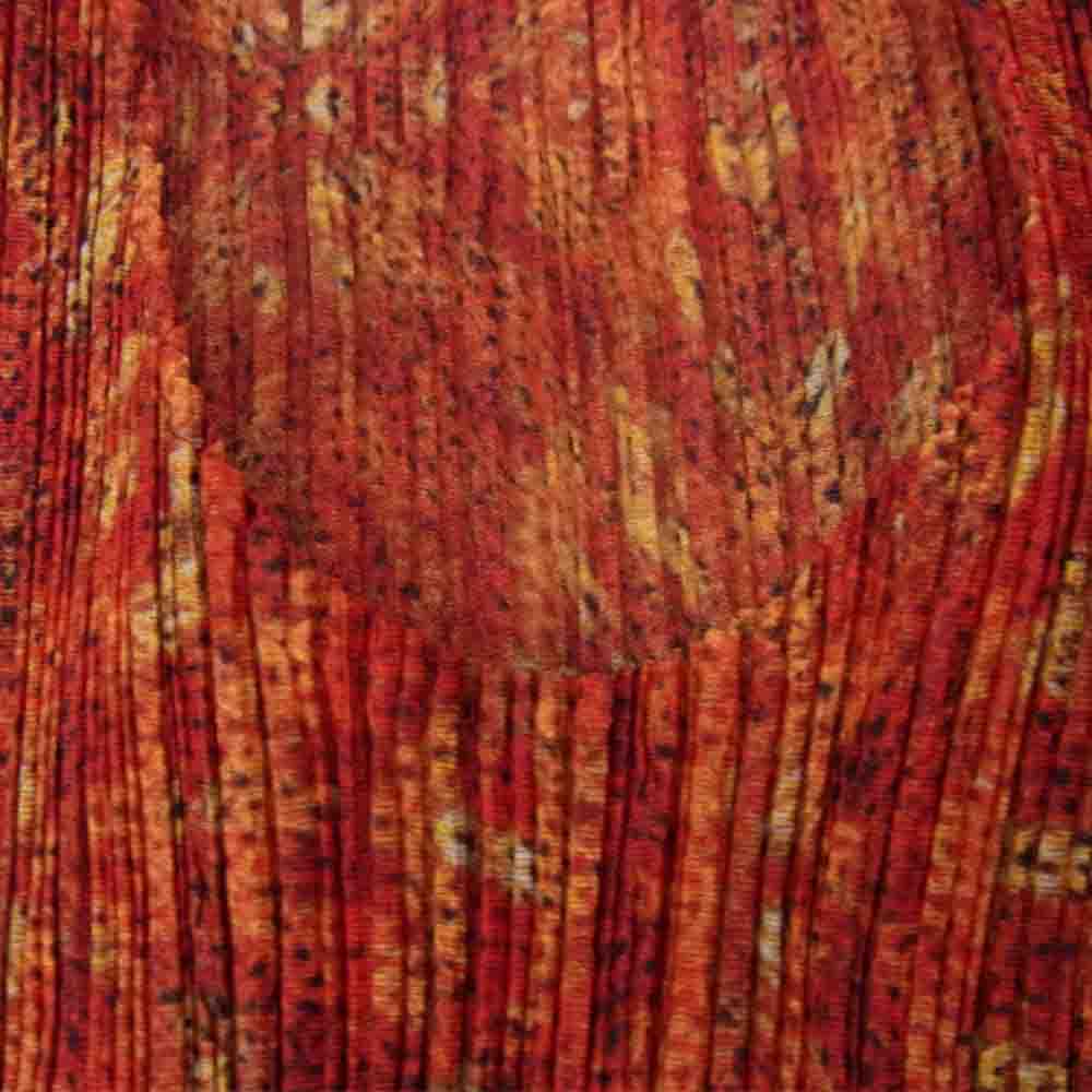 PLEATS PLEASE プリーツプリーズ イッセイミヤケ イッセイミヤケ ISSEY MIYAKE PP14-JH486 プリーツ加工 総柄転写 ウエストゴム ノースリーブ ワンピース レッド系 2【美品】【中古】