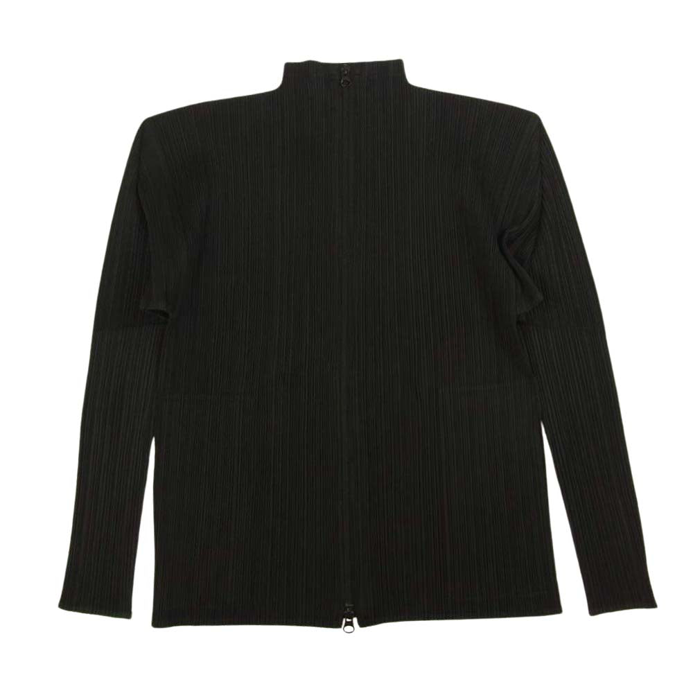 PLEATS PLEASE プリーツプリーズ イッセイミヤケ PP04-JD351 プリーツ加工 ボトルネック ジップアップ ジャケット ブラック系 3【美品】【中古】