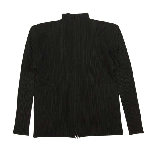 PLEATS PLEASE プリーツプリーズ イッセイミヤケ PP04-JD351 プリーツ加工 ボトルネック ジップアップ ジャケット ブラック系 3【美品】【中古】
