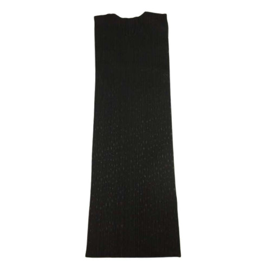 PLEATS PLEASE プリーツプリーズ イッセイミヤケ PP54-JH816 プリーツ加工 ランダムドット フレンチスリーブ マキシ丈 ワンピース ブラック系 2【美品】【中古】