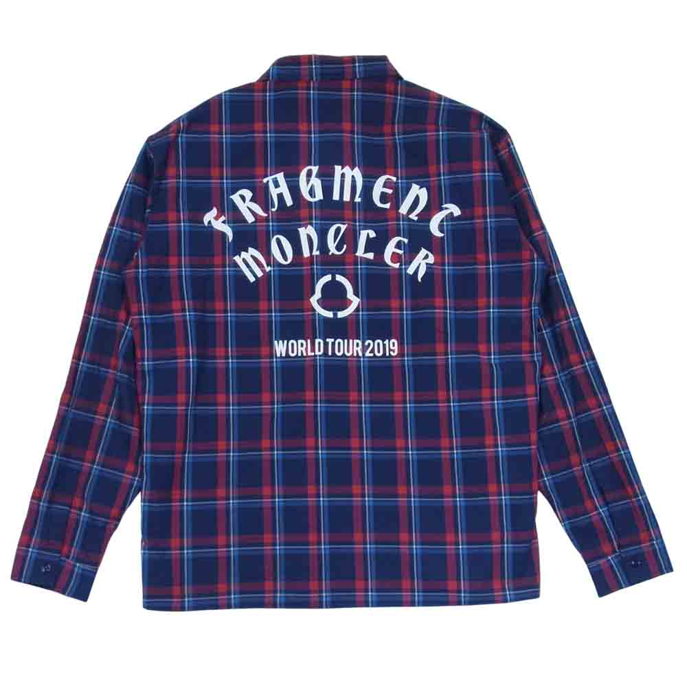 MONCLER モンクレール 19SS × FRAGMENT フラグメント 国内正規品 チェックシャツ ネイビー系 2【中古】