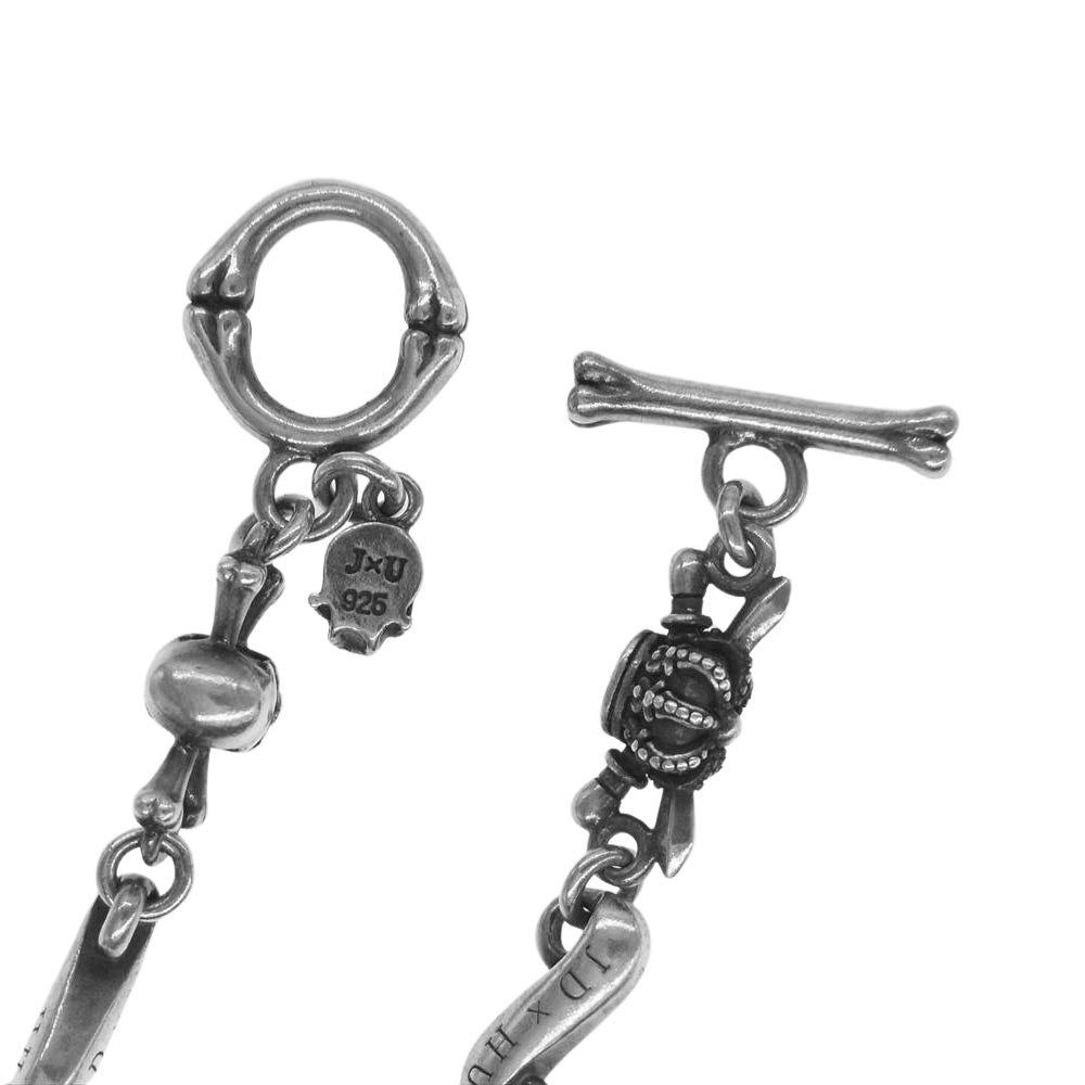 Justin Davis ジャスティンデイビス SBJ552 DOUBLE CROSS スカル クラウン ダブルクロス ブレスレット シルバー系【中古】