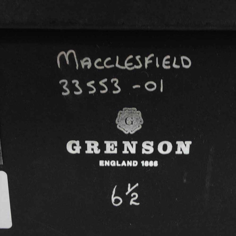グレンソン 33553 MACCLESFIELD クォーターブローグ 内羽根 ストレートチップ レザー シューズ ブラック系 6.5【新古品】【未使用】【中古】