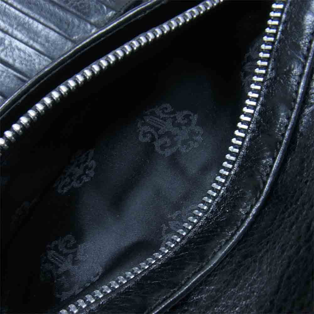 CHROME HEARTS クロムハーツ（原本無） WAVE WALLET クロスボール ボタン ウェーブ ウォレット ブラック系【中古】