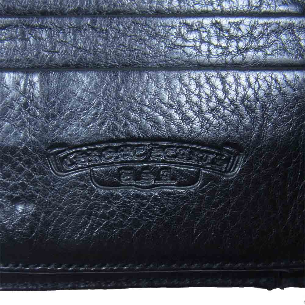 CHROME HEARTS クロムハーツ（原本無） WAVE WALLET クロスボール ボタン ウェーブ ウォレット ブラック系【中古】