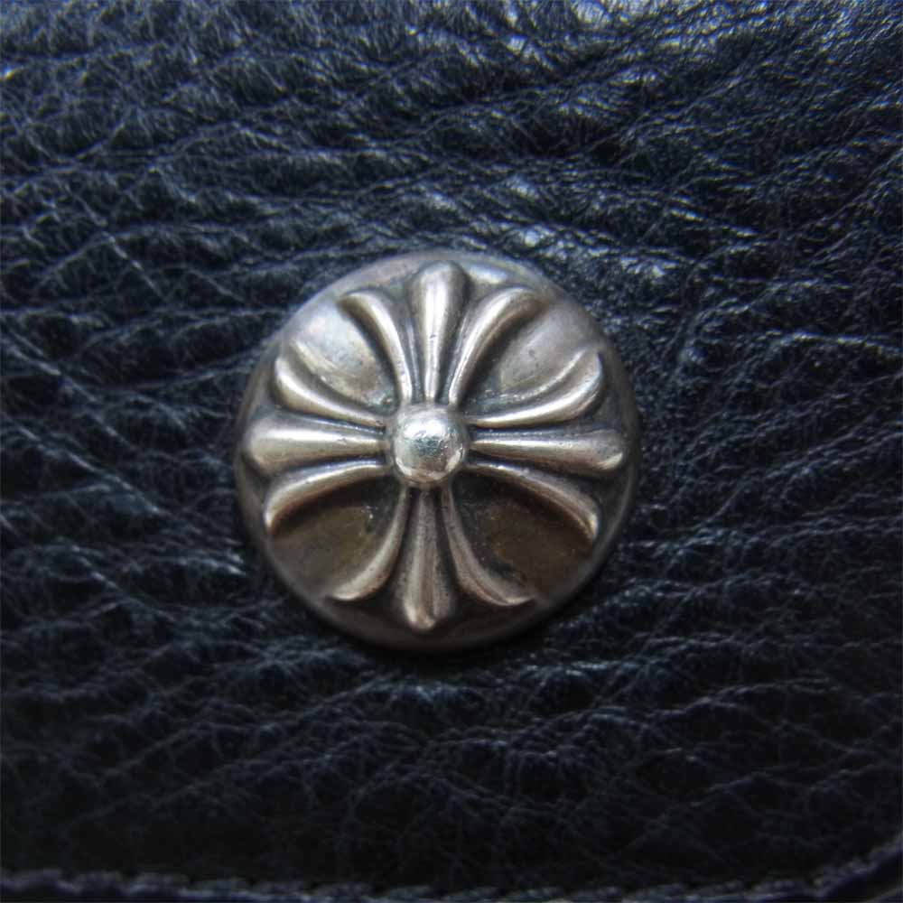 CHROME HEARTS クロムハーツ（原本無） WAVE WALLET クロスボール ボタン ウェーブ ウォレット ブラック系【中古】