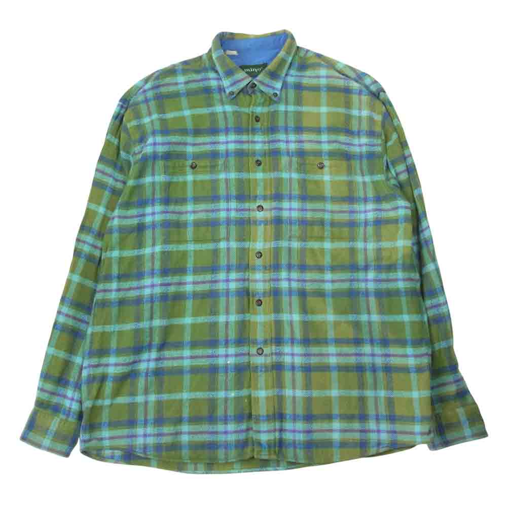 ミルト ヴィンテージ ヘビーネル チェック シャツ グリーン系 4【中古】