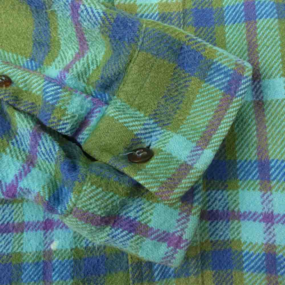 ミルト ヴィンテージ ヘビーネル チェック シャツ グリーン系 4【中古】