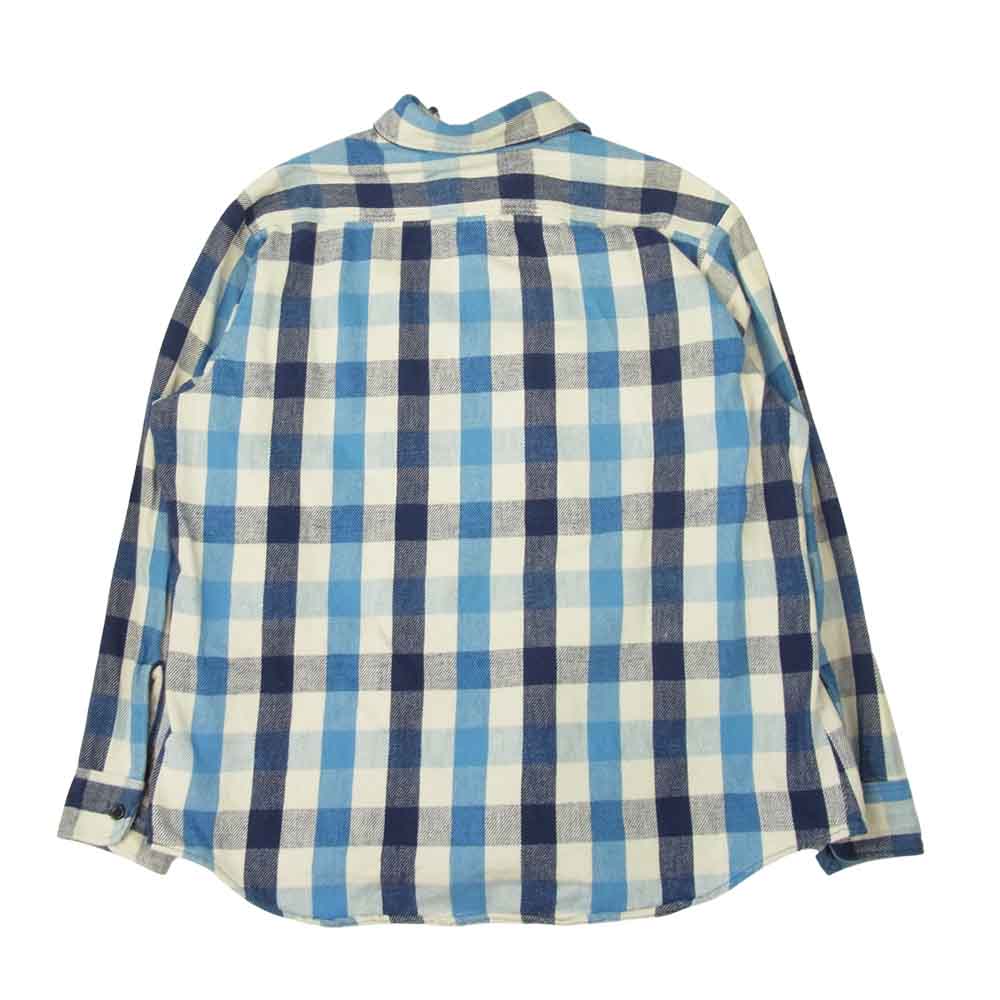 プレンティス ヴィンテージ 80s USA製 ヘビーネル チェック シャツ ブルー系【中古】