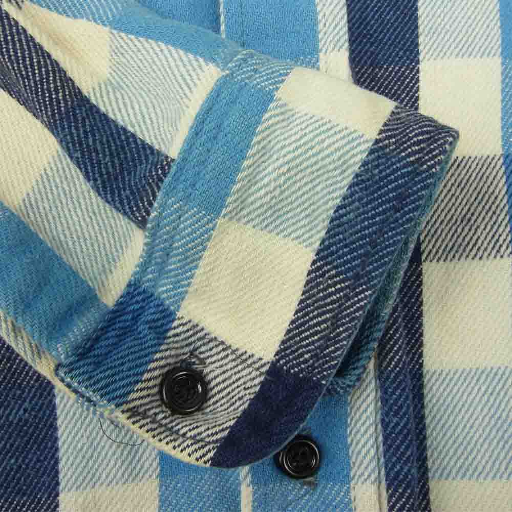 プレンティス ヴィンテージ 80s USA製 ヘビーネル チェック シャツ ブルー系【中古】