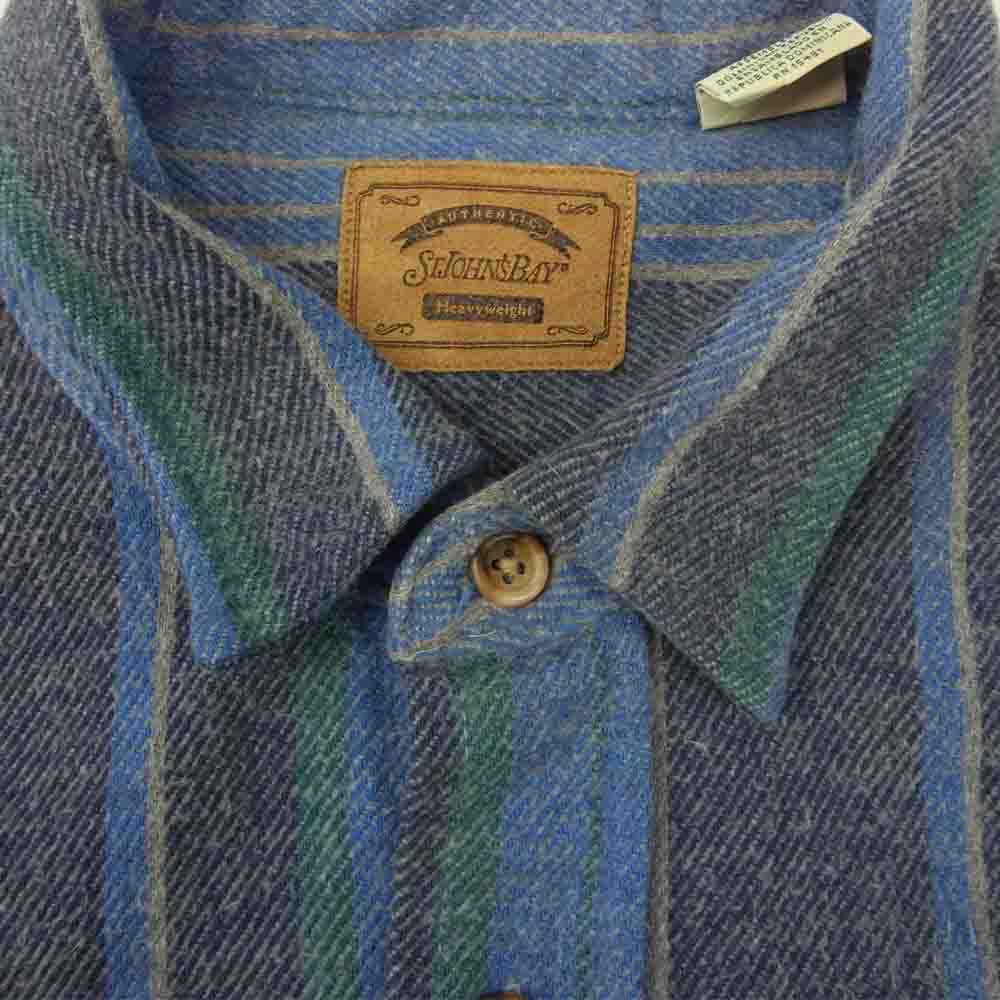 セント ジョンズベイ ヴィンテージ ヘビーネル シャツ ブルー ブルー系 17～17.5【中古】