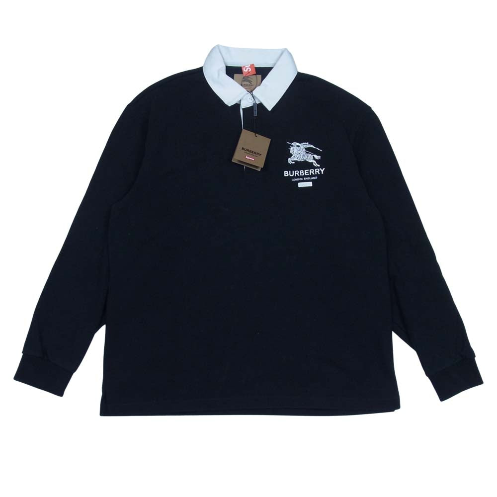 Supreme シュプリーム 22SS × BURBERRY Rugby バーバリー ラグビー ラガー シャツ ブラック系 M【新古品】【未使用】【中古】