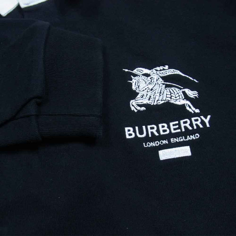 Supreme シュプリーム 22SS × BURBERRY Rugby バーバリー ラグビー ラガー シャツ ブラック系 M【新古品】【未使用】【中古】