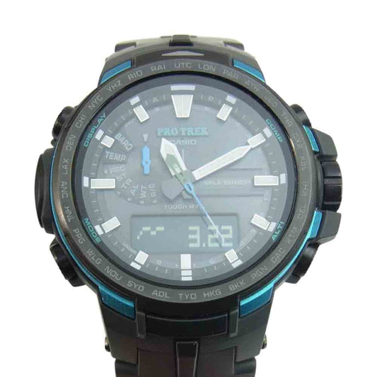 CASIO カシオ PRO TREK PRW-6100Y プロトレック トリプルセンサー タフソーラー 電波 腕時計 ブラック系【中古】