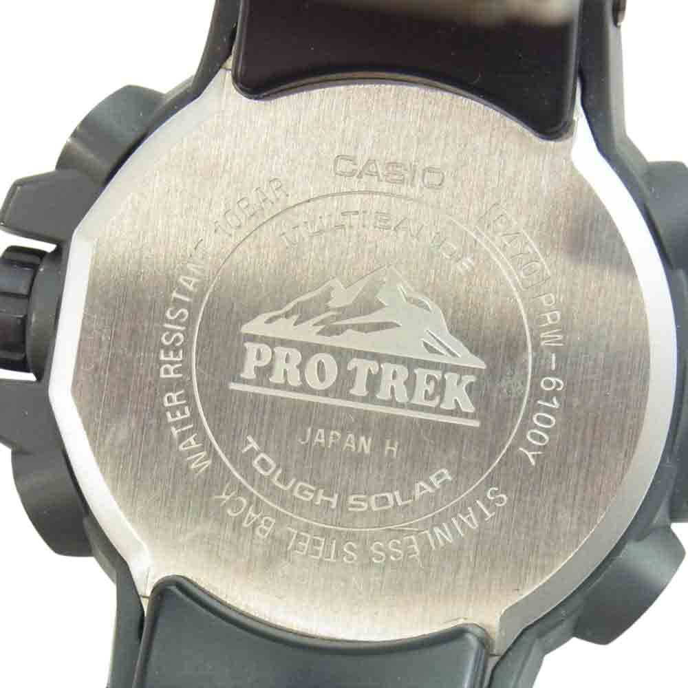 CASIO カシオ PRO TREK PRW-6100Y プロトレック トリプルセンサー タフソーラー 電波 腕時計 ブラック系【中古】