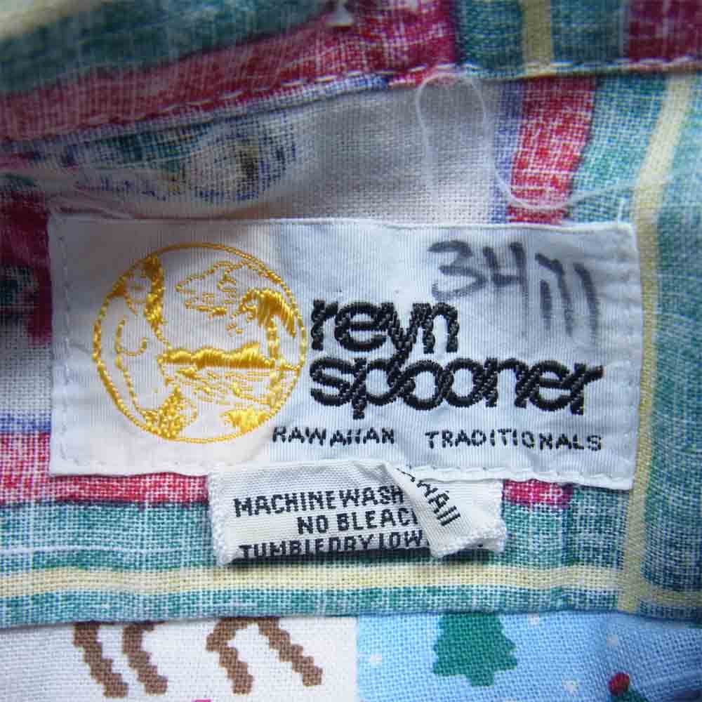 レインスプーナー ヴィンテージ ヌードタグ ハワイ製 プルオーバー アロハシャツ マルチカラー系 XL【中古】