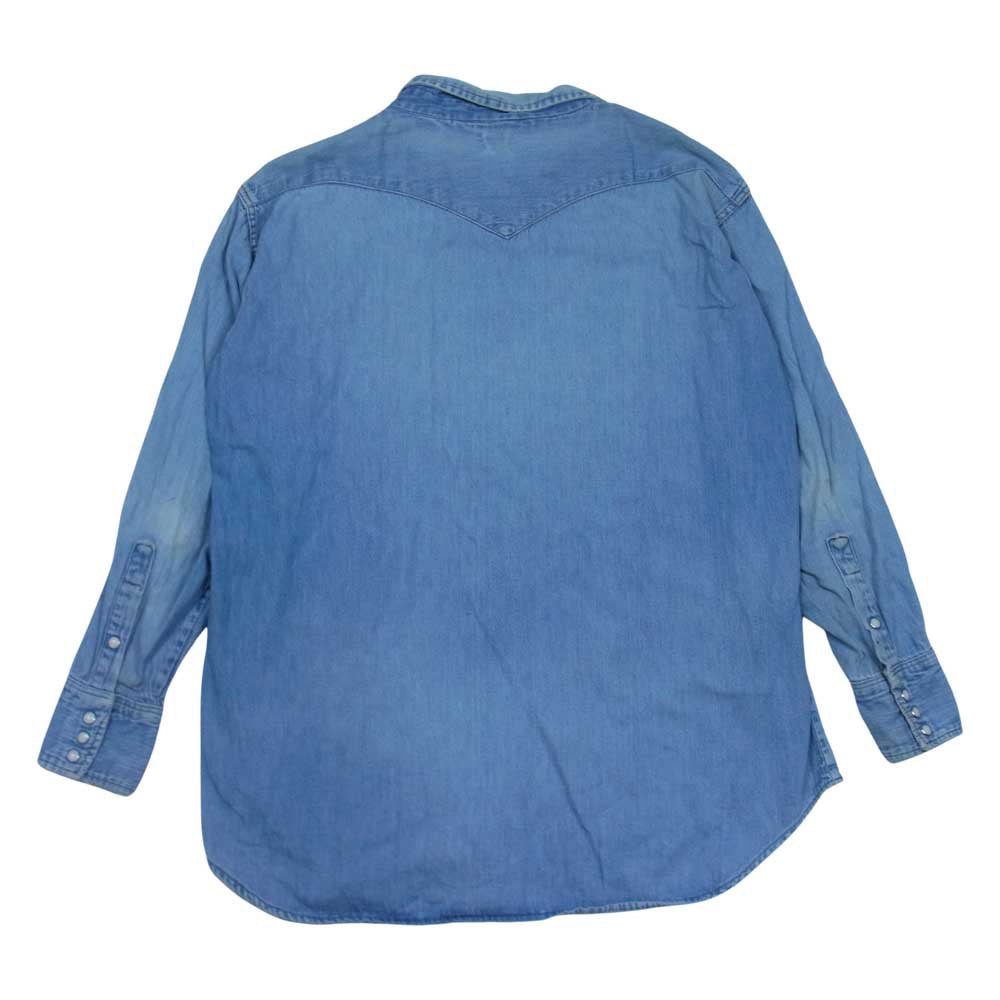 Wrangler ラングラー ヴィンテージ 60s USA製 デニム ウェスタン シャツ インディゴブルー系 18-35【中古】