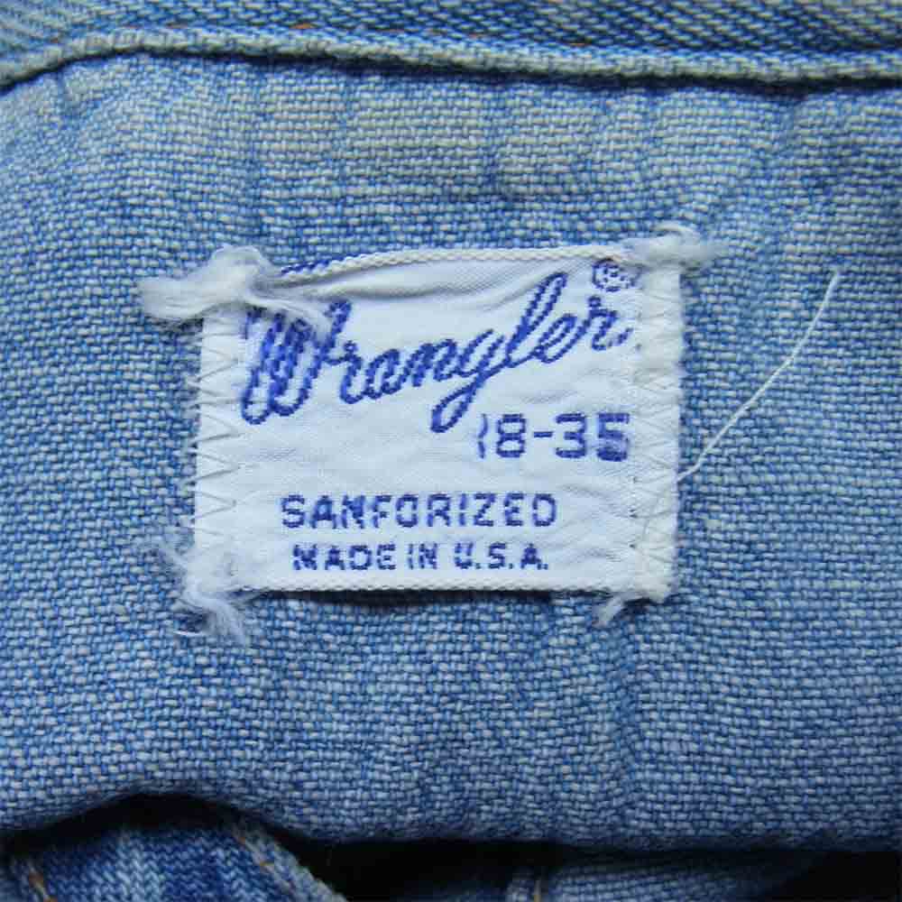 Wrangler ラングラー ヴィンテージ 60s USA製 デニム ウェスタン シャツ インディゴブルー系 18-35【中古】