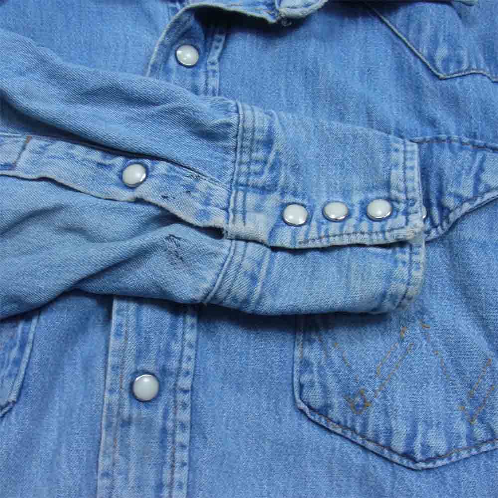 Wrangler ラングラー ヴィンテージ 60s USA製 デニム ウェスタン シャツ インディゴブルー系 18-35【中古】