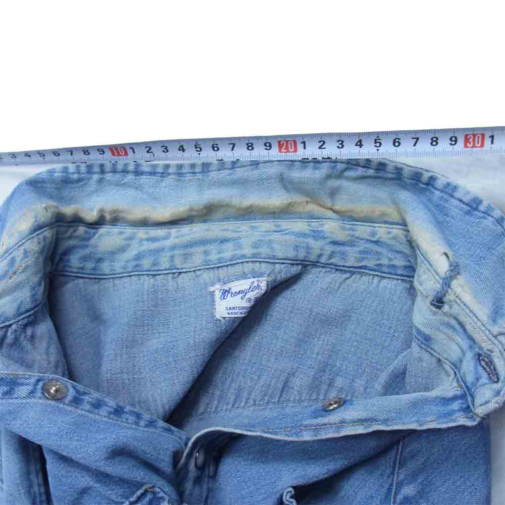 Wrangler ラングラー ヴィンテージ 60s USA製 デニム ウェスタン シャツ インディゴブルー系 18-35【中古】