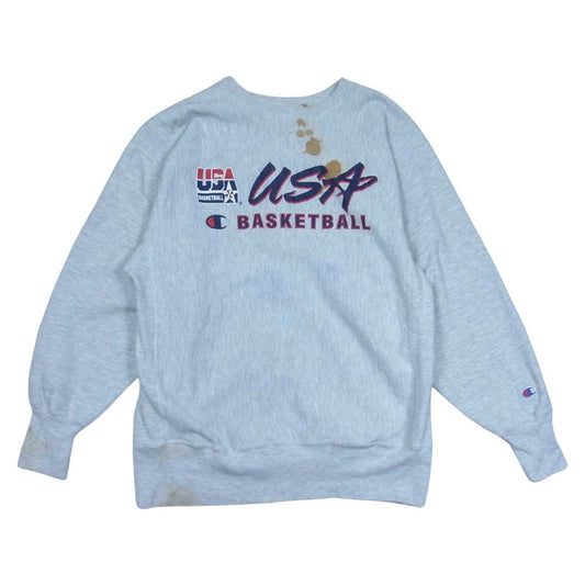 Champion チャンピオン 90s 刺繍タグ リバースウィーブ クルー スウェット グレー系 L【中古】